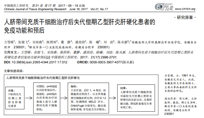 王(wáng)福(fú)生(shēng)院(yuàn)士(shì)：脐(qí)带(dài)间(jiān)充(chōng)质(zhì)干细(xì)胞(bāo)显(xiǎn)著改善失代偿性肝硬化的肝功能，提高长期生存率(图8)